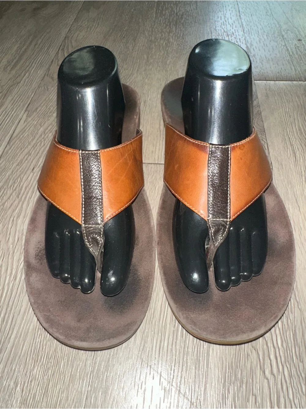 Cole Haan Brown Leather Wide Strap Flip Flop Sandals Men’s Sz 11